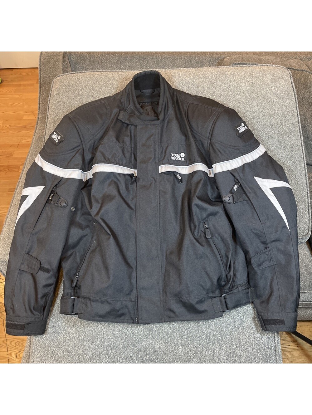Tour Master Jett Motorcycle Jacket Men XL Black Padded Armor W/Thermal Liner UEC